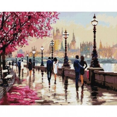 On the Thames 40*50 cm (square diamonds)