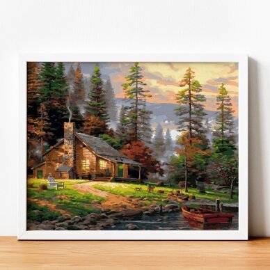 House in the woods 40*50 cm 3