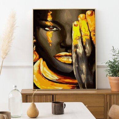 Golden makeup (Golden paint) 40x50 cm 1