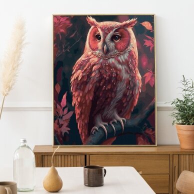 Pink owl 40*50 cm 1