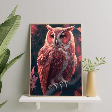 Pink owl 40*50 cm 2