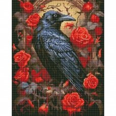 Crow and Rose 40*50 cm (round diamonds)