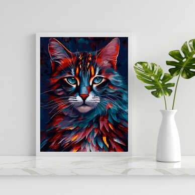 Multi-colored cat 40*50 cm 1