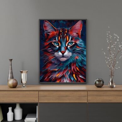 Multi-colored cat 40*50 cm 2