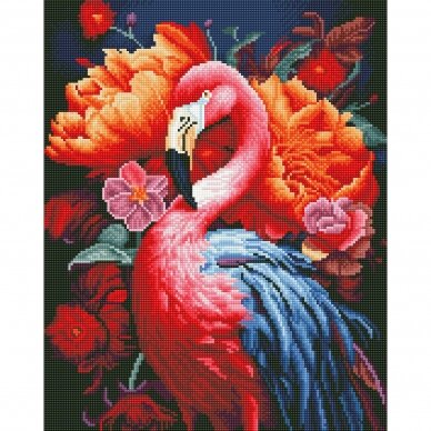 Pink flamingo 40*50 cm (round diamonds)