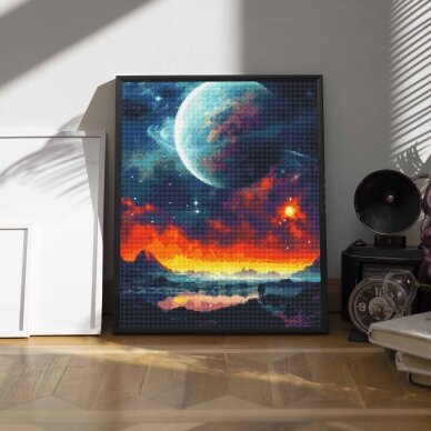 Didelė planeta 40*50 cm (apvalus deimančiukai) 2