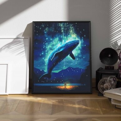 Синий кит 40*50 cm (круглые алмазы) 2