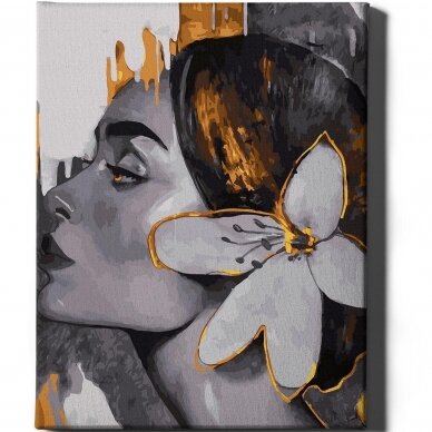 Girl with a lily 40*50 cm (Golden paints)