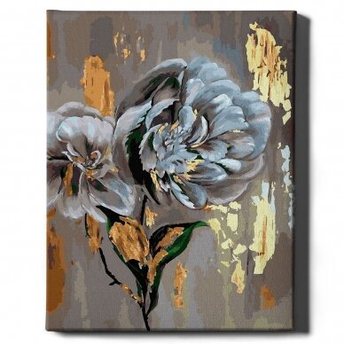 Beautiful flowers 40*50 cm  (Golden paint)