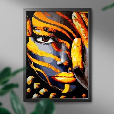 Tiger makeup (Golden paint) 40x50 cm 1