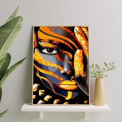 Tiger makeup (Golden paint) 40x50 cm 2