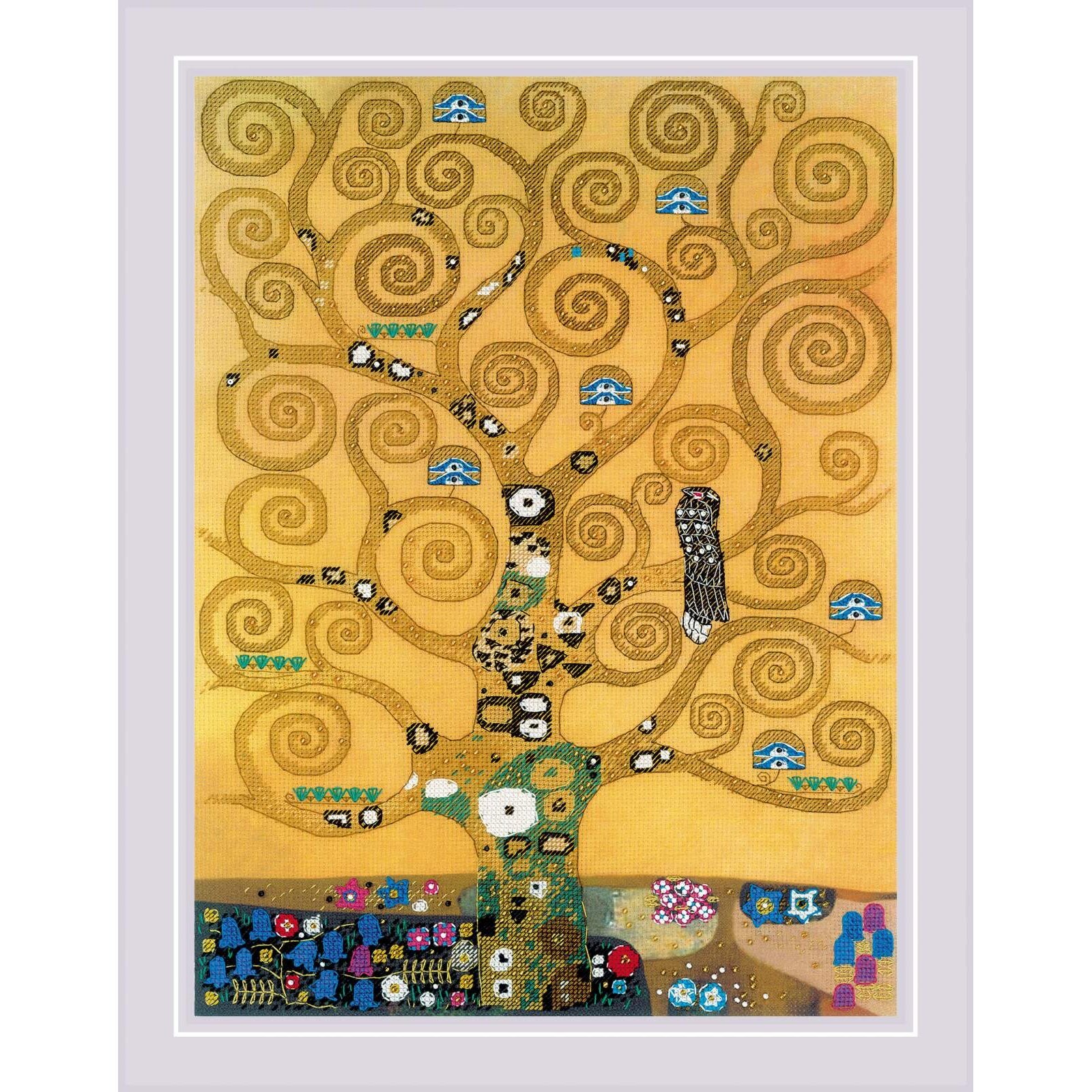 Siuvinėjimo kryželiu rinkinys Gyvybės medis (G. Klimtas), Tapyba pagal  skaičius, deimantinės mozaikos, dėlionės (puzzle), siuvinėjimo kryželiu  rinkiniai