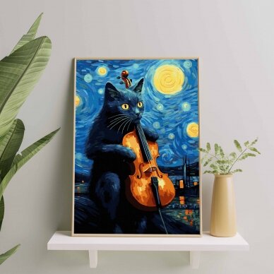 Cat and violin 40*50 cm 1