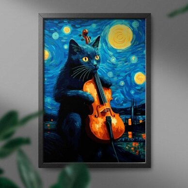 Cat and violin 40*50 cm 2