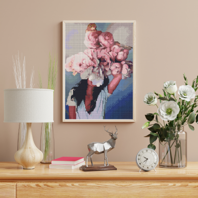 Pink peonies 40*50 cm (round diamonds)