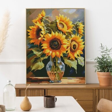 Sunflowers in a vase 40*50 cm (round diamonds)   2