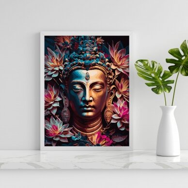 Buddha in flowers 40*50 cm 2