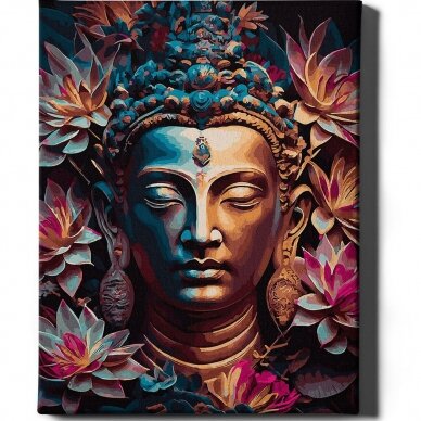 Будда в цветах  40*50 см