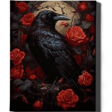 Crow and Rose 40*50 cm