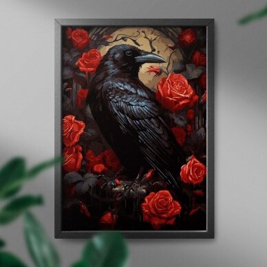 Crow and Rose 40*50 cm 2