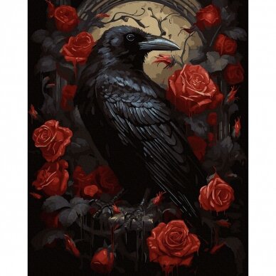 Crow and Rose 40*50 cm 3