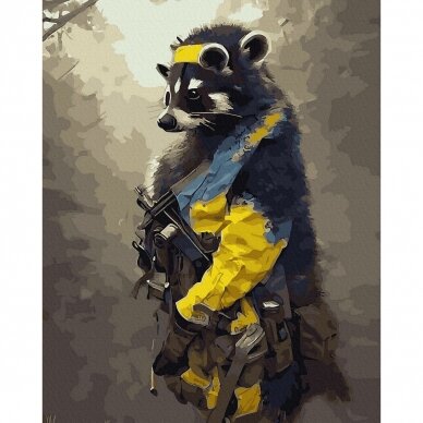 Raccoon Warrior 40*50 cm 3