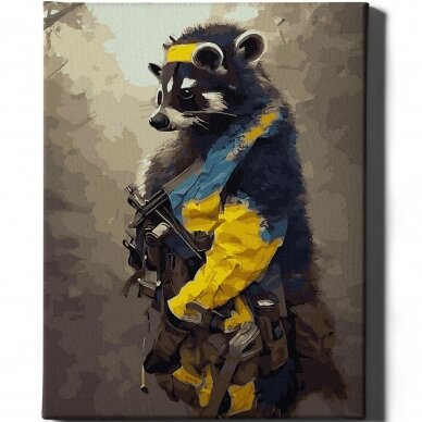 Raccoon Warrior 40*50 cm