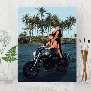 Couple on motorcycle 40*50 cm 1