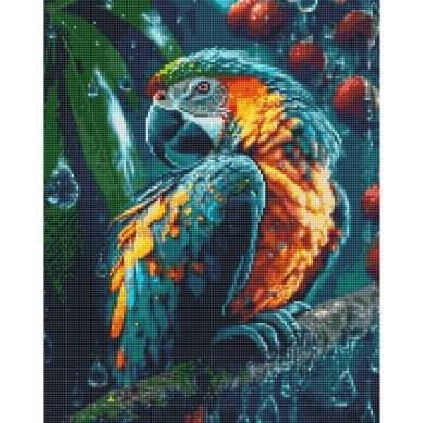 Beautiful parrot 40*50 cm (round diamonds)