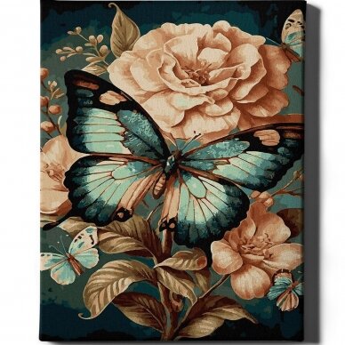 Butterfly on flower 40*50 cm