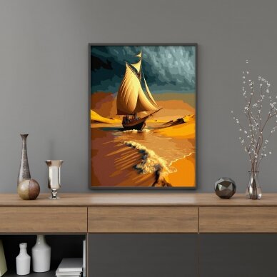 Sailboat on the shore 40*50 cm 1
