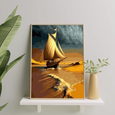 Sailboat on the shore 40*50 cm 2