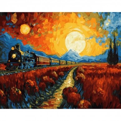 Train at sunset 40*50 cm 3