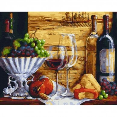 Wine and grapes 40*50 cm 3