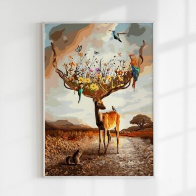 Deer and flowers 40*50 cm 1