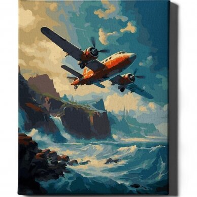 Airplane at sea 40*50 cm