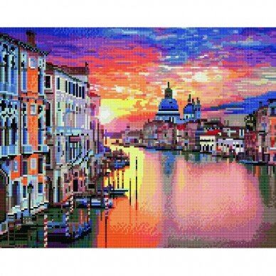 Venecijos saulėlydis 40*50 cm (apvalus deimančiukai)
